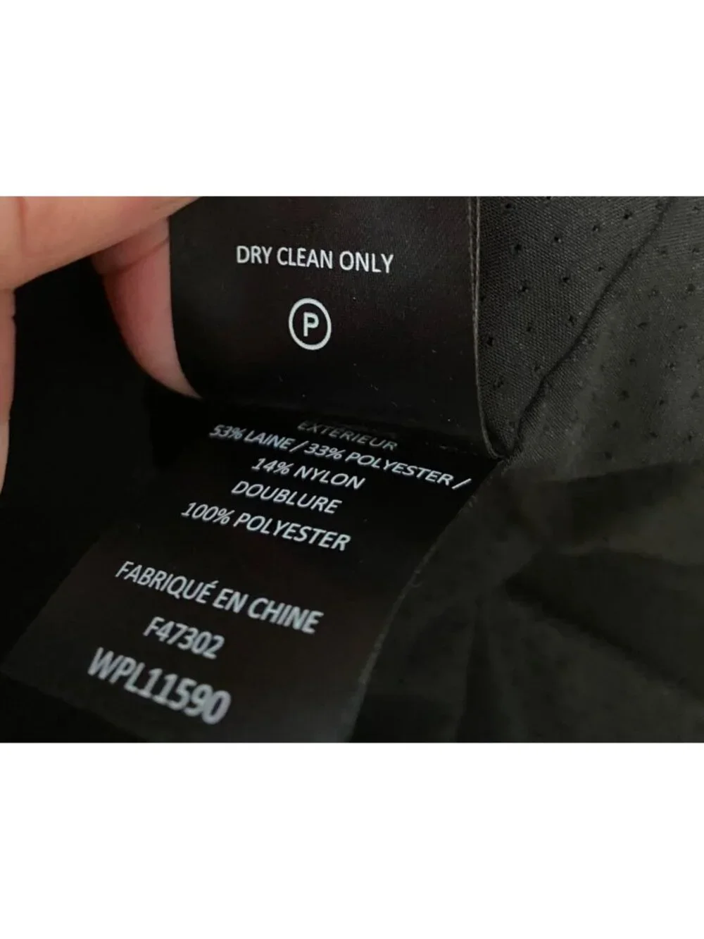 Tumi Mens Black Wool Blend Double-Breasted Peacoat Button Cuffs Side Pockets